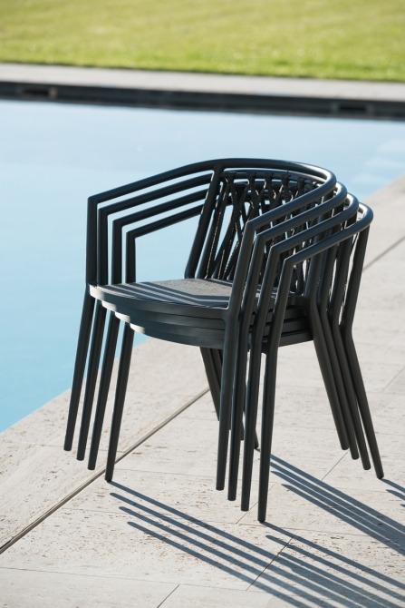 stackable Diamond dining armchairs