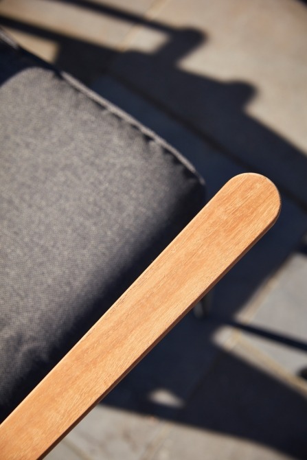 detail of armrest of Ray dining armchair