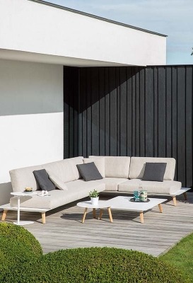 Outdoor modular sofa set on terrace