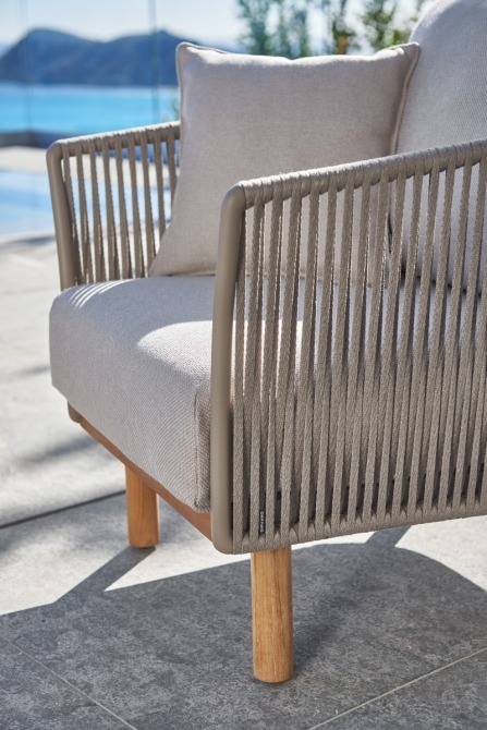 detail of ropes on outdoor sofa