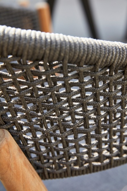 detail of ropes on outdoor armchair