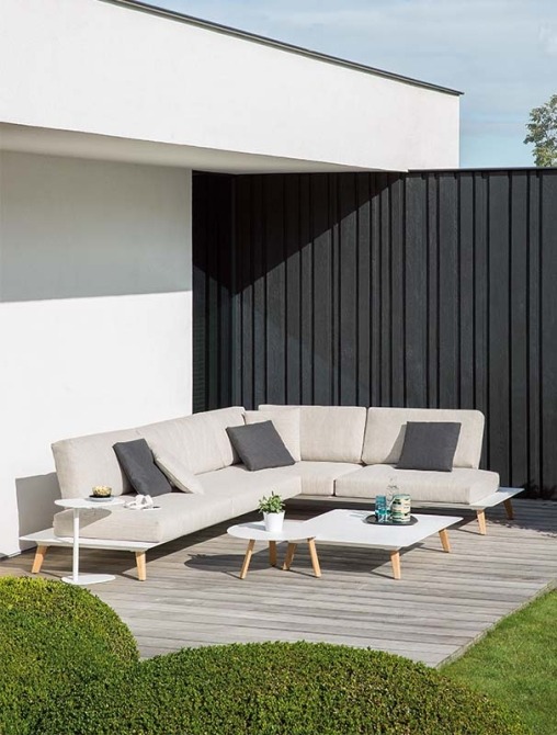 Outdoor modular sofa set on terrace