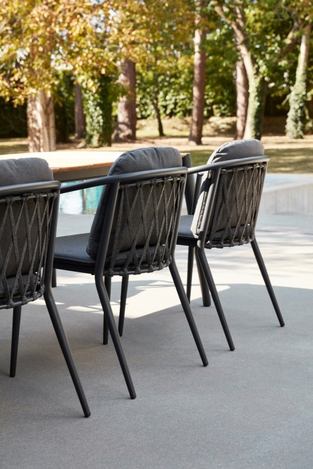 Diamond dining armchairs at table