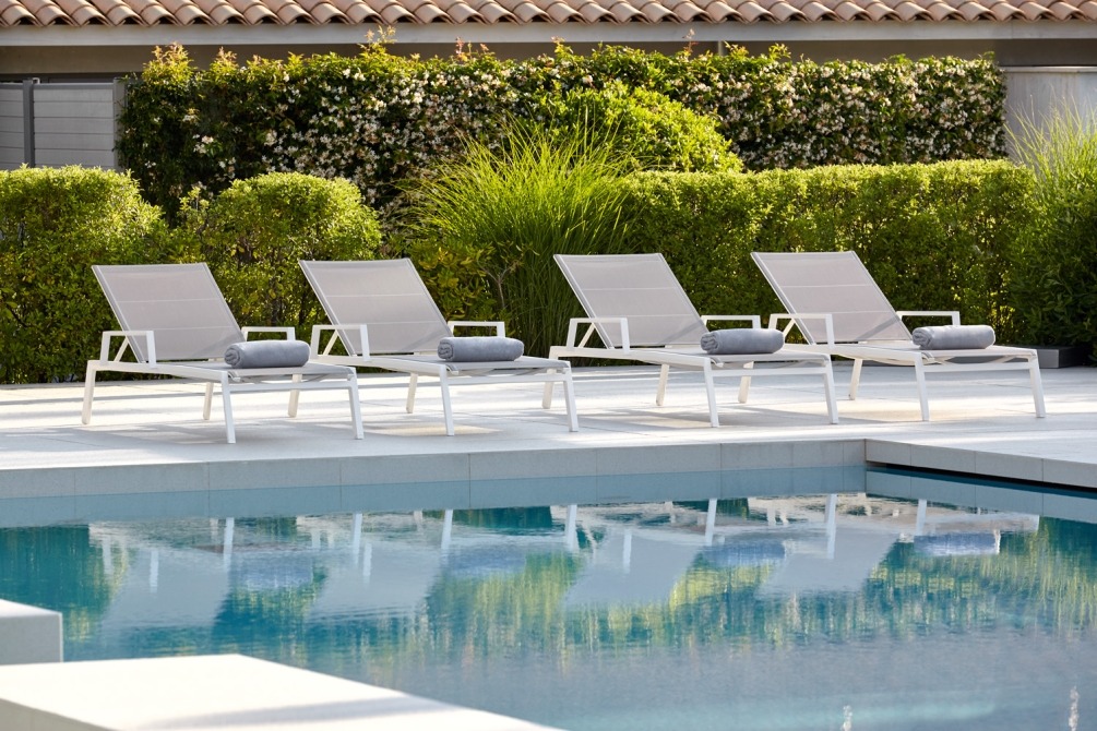 sunloungers by the pool