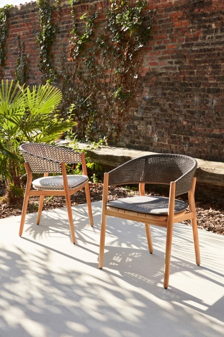Spirit dining armchairs on terrace hdpe and rope