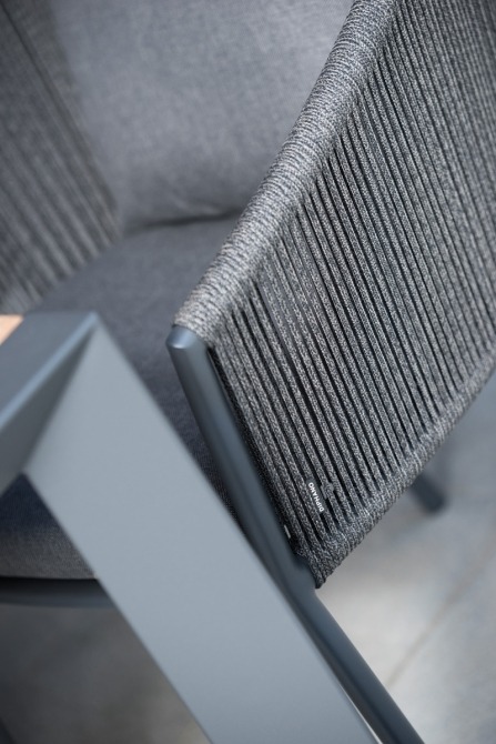 detail of Omer dining armchair lava graphite