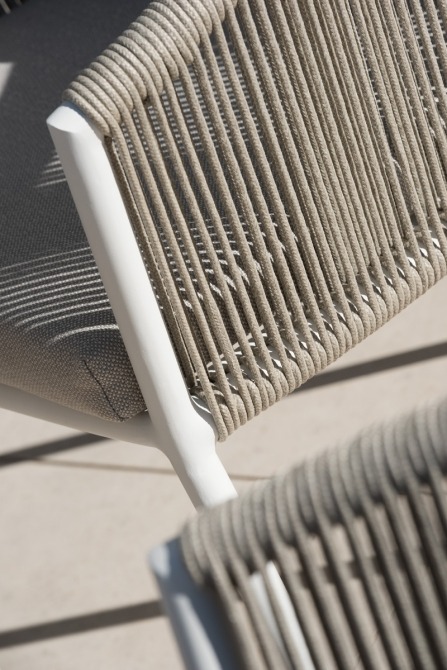 detail of Omer dining armchair white mineral